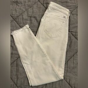 Lucky Brand White Jeans with Ragged Hem
